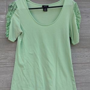 Rue21 Mint Green Lace Sleeve Top